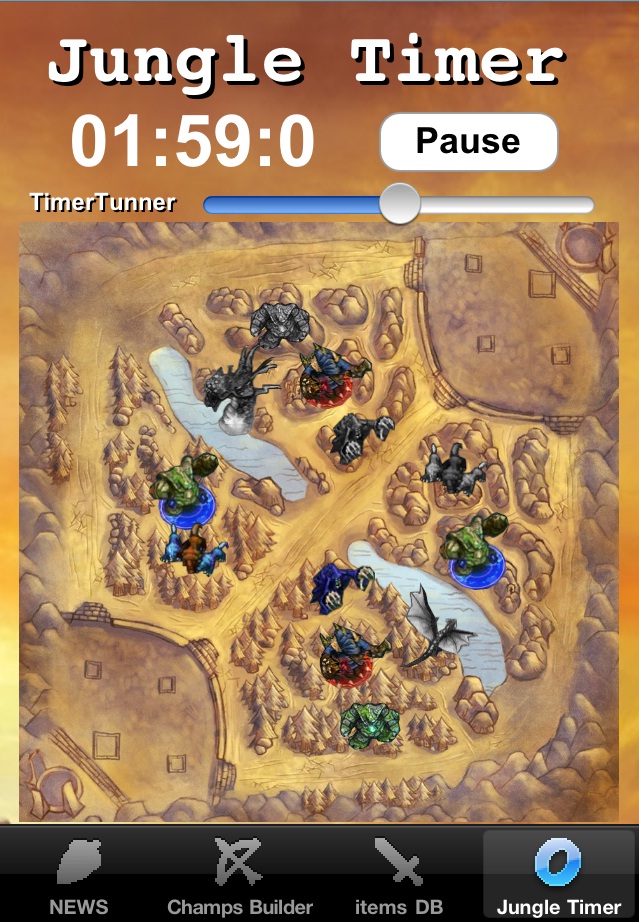 如果你是使用iPhone的玩家，更可以去下載一個叫League Legends Builder，利用裡面的Jungle Timer可以準確的了解野怪重生的正確時間喔